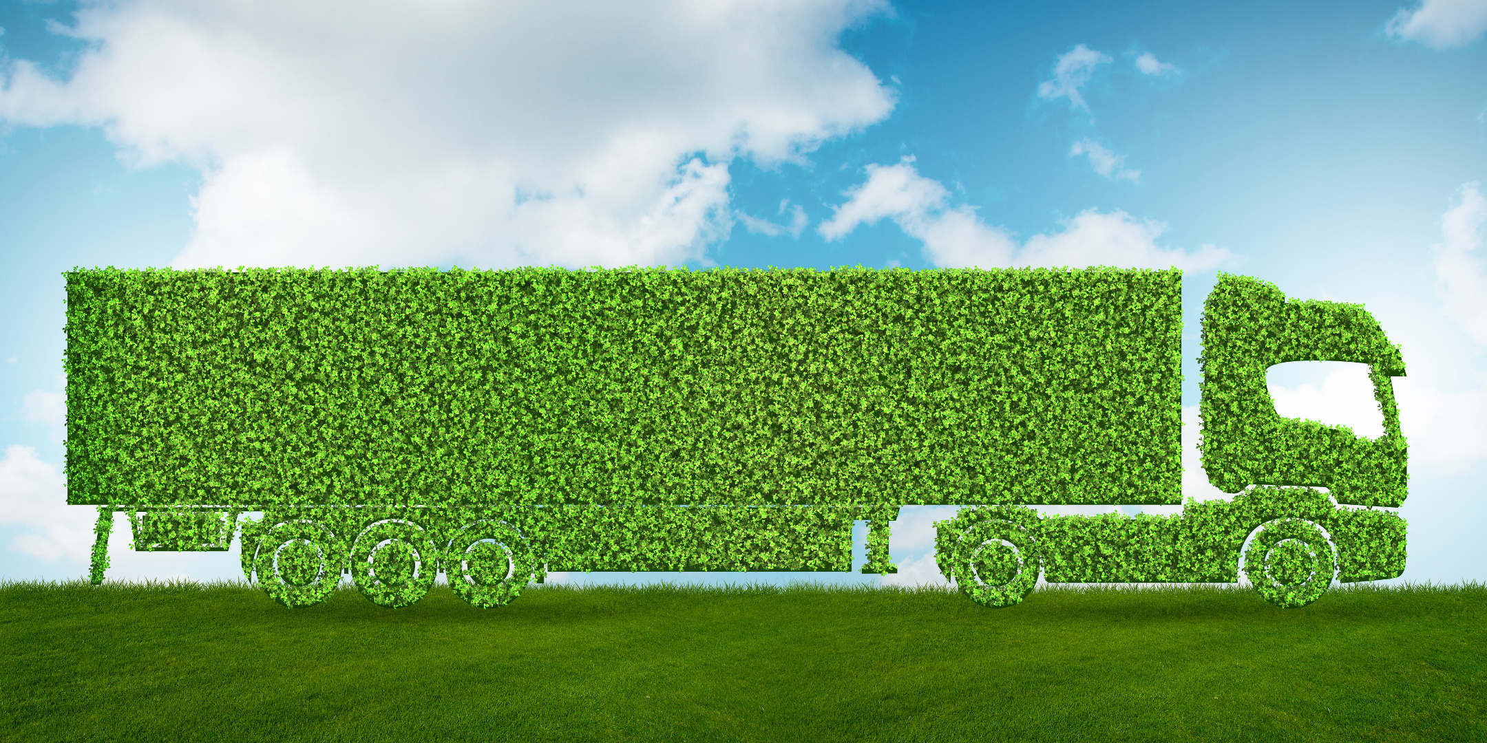 Green low emission electic vehicle concept - 3d rendering